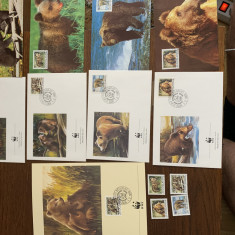 coreea - pasari - serie 4 timbre MNH, 4 FDC, 4 maxime, fauna wwf