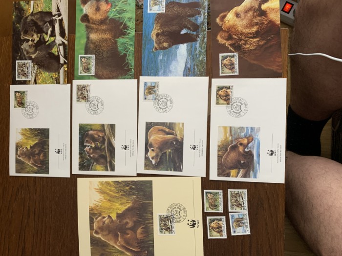 coreea - pasari - serie 4 timbre MNH, 4 FDC, 4 maxime, fauna wwf