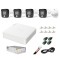 Sistem supraveghere analog Hikvision, 4 camere 5MP dual light audio, DVR 4 canale 5MP, accesorii SafetyGuard Surveillance