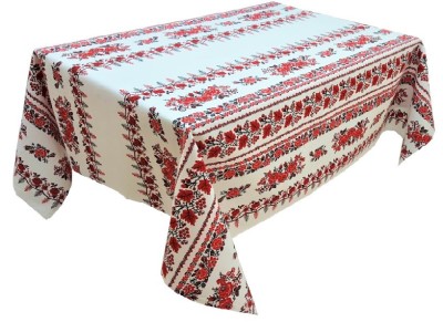 Fata de masa pentru 4 persoane, Trandafir rosu, bumbac 100%, 150x150cm, multicolor foto