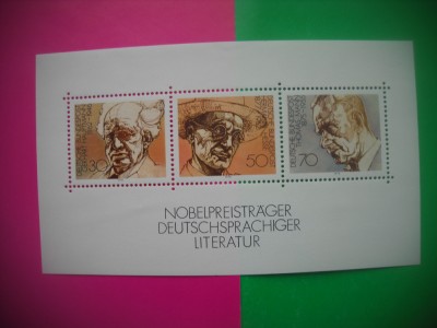 HOPCT TIMBRE MNH 1719 LAUREATI PREMIUL NOBEL 1978-BLOC 3 VAL -GERMANIA foto