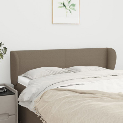 vidaXL Tăblie de pat cu aripioare gri taupe 147x23x78/88 cm textil foto