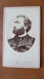 Fotografie tip CDV, L&eacute;on Gambetta, om de stat francez republican, secolul XIX