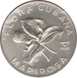 C11 CUBA 5 pesos 1980 /Argint, .999 /12 g /Butterfly Flower/unc/ BU