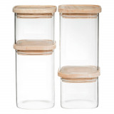 Set 4 recipiente sticla borosilicata, 0,5+0.5+1+1 L