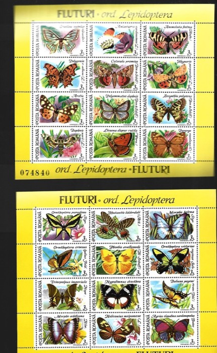 romania fluturi mnh