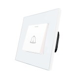 Cumpara ieftin Buton de sonerie mecanic Luxion alb, cu rama din sticla eleganta