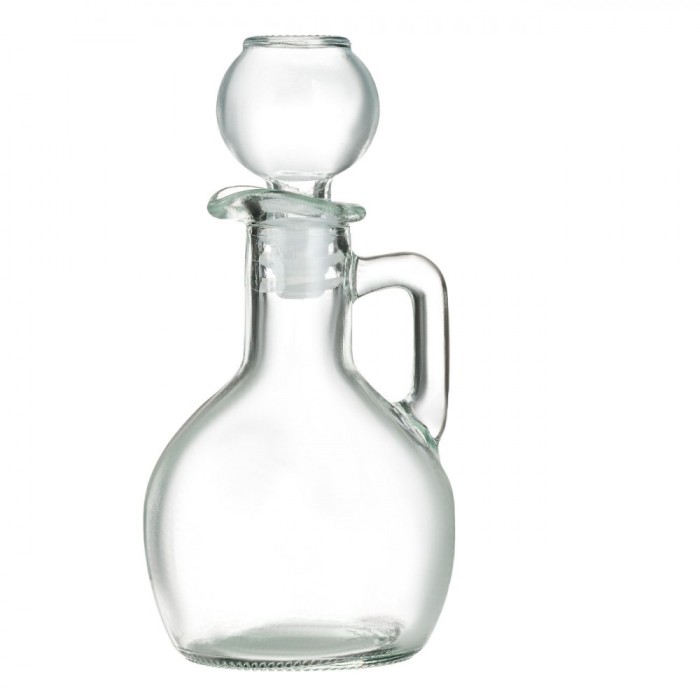 Recipient Sticlă Ulei, Capacitate 170ml, Transparent, Cu M&acirc;ner și Capac Rotund