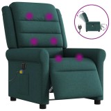 Cumpara ieftin Fotoliu electric de masaj rabatabil, verde inchis, textil