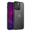 Husa cu protectie la camere si finisaj mat compatibil apple iphone 12 pro max, smoked, negru
