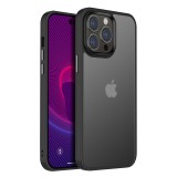 Husa cu protectie la camere si finisaj mat compatibil apple iphone 14 pro max, smoked, negru