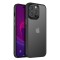 Husa cu protectie la camere si finisaj mat compatibil apple iphone 15 pro, smoked, negru