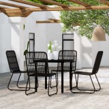 vidaXL Set mobilier pentru grădină, 5 piese, negru