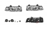 Set faruri tuning BMW Seria 3 (E36), 12.1990-03.2000, model SEDAN, Taiwan, partea stanga+dreapta, cu lumina parcare fibra optica;tip bec H1+H1; manua, Rapid