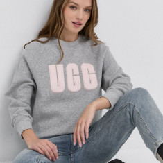 UGG Bluză femei, culoarea gri, cu imprimeu 1123718-BKCRM