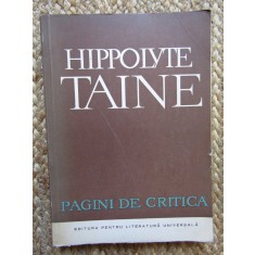 Hippolyte Taine - Pagini de critica, 1965