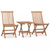 VidaXL Set mobilier de exterior pliabil, 3 piese, lemn masiv tec 315455