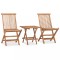 vidaXL Set mobilier de exterior pliabil, 3 piese, lemn masiv tec 315455