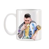 Cana alba ceramica personalizata Lionel Messi, INOVATIX&reg;. 330ml