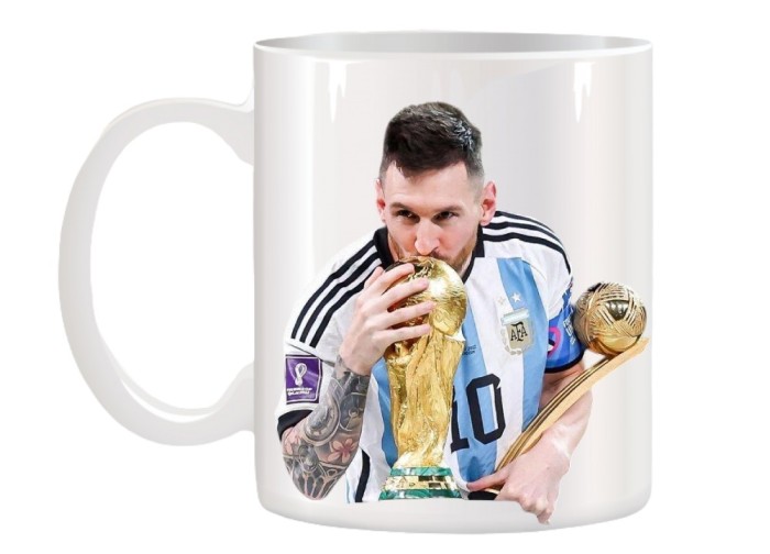 Cana alba ceramica personalizata Lionel Messi, INOVATIX&reg;. 330ml
