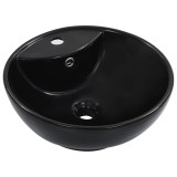 Gossi chiuveta cu preaplin, negru, 46,5 x 18 cm, ceramica
