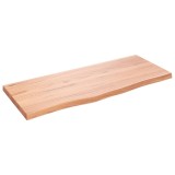 Cumpara ieftin Blat de baie, maro deschis, 100x40x(2-4) cm, lemn masiv tratat