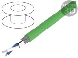Cablu BiTsensor 2x2x0,22mm&sup2; litat cu izolație LSZH verde pentru transmisie date