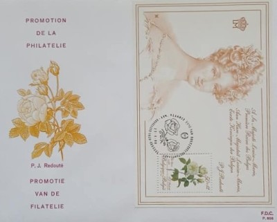 Belgia 1988 - trandafir, colita pe FDC foto