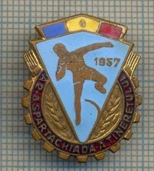 Y 831 INSIGNA -A 2-A SPARTACHIADA A TINERETULUI -1957 -PENTRU COLECTIONARI foto