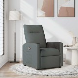 Cumpara ieftin Fotoliu rabatabil, gri &icirc;nchis, material textil