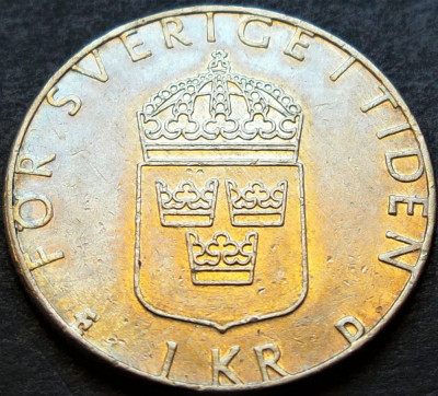 Moneda 1 COROANA - SUEDIA, anul 1989 * cod 842 foto