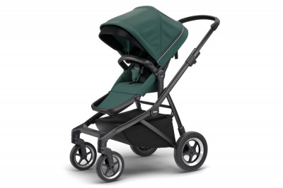 Carucior Thule SLEEK Cadru Negru si Copertina Mallard Green foto