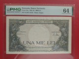 2 Bancnote consecutive 1000 lei - emisiunea 20 MARTIE 1945 - gradate 64 de catre PMG
