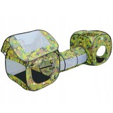 Loc de joaca 3 in 1 pentru copii,multifunctional, casuta, tunel si cort, 230x70x85cm, culoare camuflaj Household NewTrend