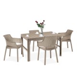 Cumpara ieftin Set mobilier de grădină Evyon 4+1 cappuccino