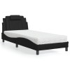 VidaXL Pat, Viana, cu saltea, negru, 90x200 cm, piele ecologică 3208768
