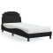 vidaXL Pat, Viana, cu saltea, negru, 90x200 cm, piele ecologică 3208768