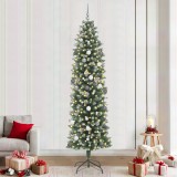 vidaXL Copac Artificial Slăb de Crăciun Verde 240 cm PVC