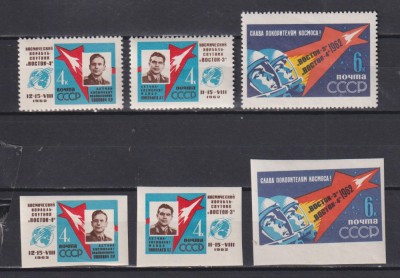 RUSIA ( U.R.S.S.) 1962 COSMOS MI.2634-2636 A+B MNH foto