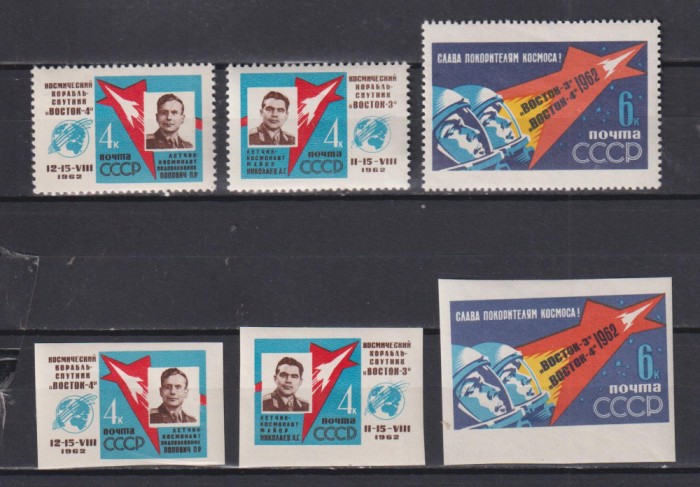 RUSIA ( U.R.S.S.) 1962 COSMOS MI.2634-2636 A+B MNH