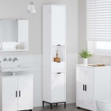 vidaXL Dulap de baie &icirc;nalt cu ușă Alb foarte lucios 31.5 x 33 x 190 cm
