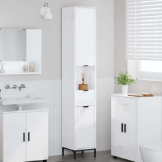 vidaXL Dulap de baie &icirc;nalt cu ușă Alb foarte lucios 31.5 x 33 x 190 cm 883408