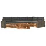 vidaXL Set de canapele de exterior 6 pcs Natural și Antracit 3383400