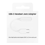 OEM (C10JUW) - Cablu Audio, USB-C la Jack 3.5mm (F) 12 cm, White