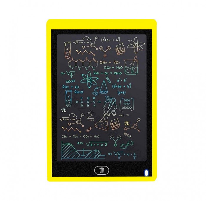 Tableta grafica de desenat pentru copii, color de 8.5 inch diagonala, cu buton de stergere si creion - Sweet Yellow