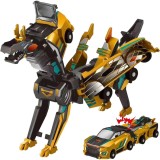 Jucarie Transformabila 2in1, Flippy, Golden Wing Flying Dragon, Masina/Dragon, Atractie Magnetica, +6 Ani, din ABS, Auriu