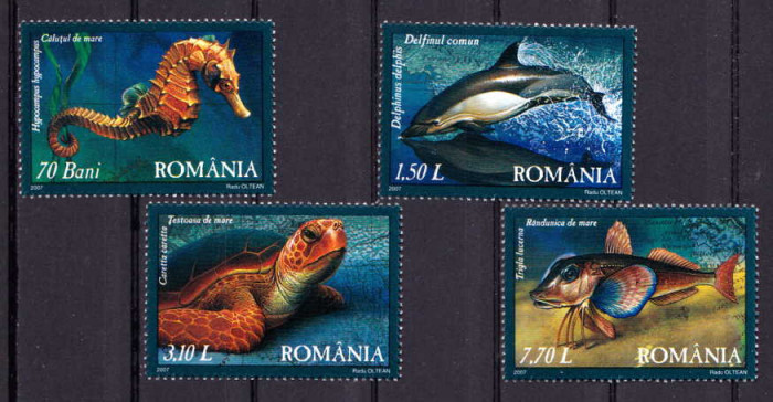 RO 2007 ,LP 1755a,&quot;Fauna din Marea Neagra&quot; , serie , MNH