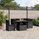 Cumpara ieftin Gossi set mobilier de gradina cu perne, 5 piese, negru, poliratan