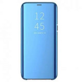 Husa Flip Mirror Samsung Galaxy A01 2020 Albastru Clear View Oglinda