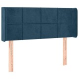 Cumpara ieftin Tablie pat cu aripioare albastru inchis 83x16x78/88 cm catifea